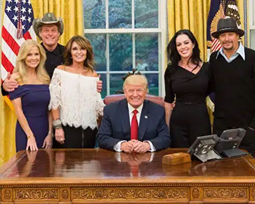 President Donald Trump With Guests Ted Nugent Kid Rock Sarah Palin Photo White House Photos Artwork X