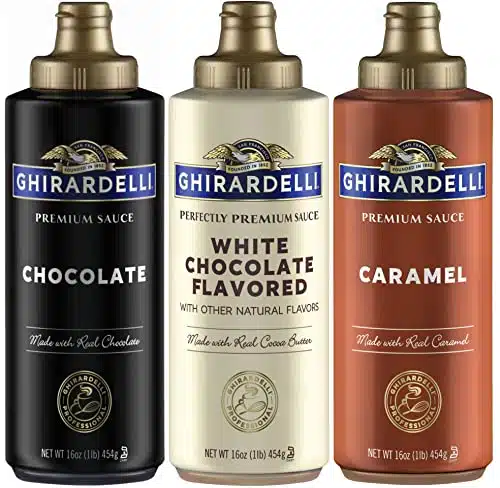 Ghirardelli Squeeze Bottles   Caramel, Chocolate &Amp; White Chocolate   Set Of