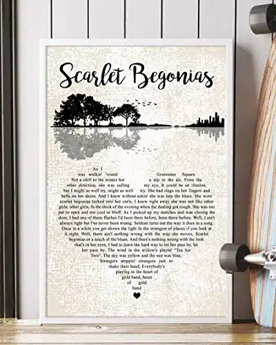 Scarlet Begonias Song Lyrics Mattata Decor Gift Portrait Poster Print (X )