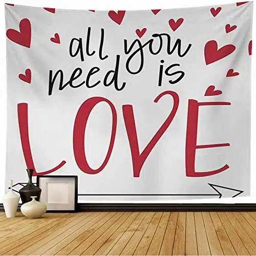 Staroapr Tapestry Wall Hanging Is All You Need Day Hand Song Holiday Love Hearts Lyrics Necessity Miscellaneous Holidays Cupids Home Decorations For Bedroom Dorm Decor Xinch