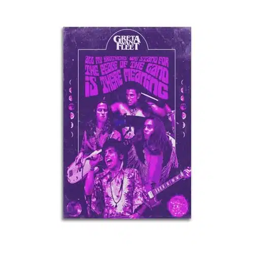 Tanacc Greta Van Fleet Poster Band Poster Painting Canvas Wall Posters Art Picture Print Modern Family Decor Posters Xinch(Xcm)