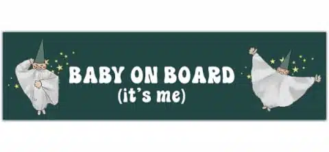 Baby On Board Me As A Baby Meme Green Hat Puppet Funny Car Bumper Sticker Vinyl Decal []