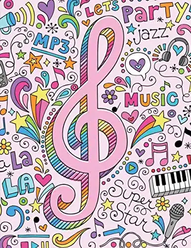 Music &Amp; Lyrics By A Cool Sheet Music Notebook For Budding Musicians And Songwriters   Pink (Songwriting Journals)