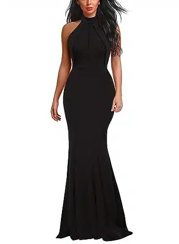 Berydress Women'S Retro S Sleeveless Sheath Evening Party Full Length Long Maxi Dress (Xl, Black)