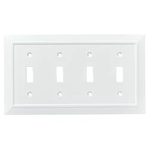 Franklin Brass Classic Architecture Wall Plate, Pure White Quad Casual Switch Cover, Pack, Pw C