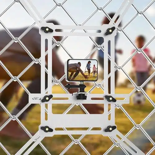 Gitaobac Fence Mount For Mevo Start, Gopro, Iphone, Phones, Action Cameras. With Cell Phone Clips For Baseball Softball Tennis Recording, Cameras Net Chain Link Fence Clip Mou