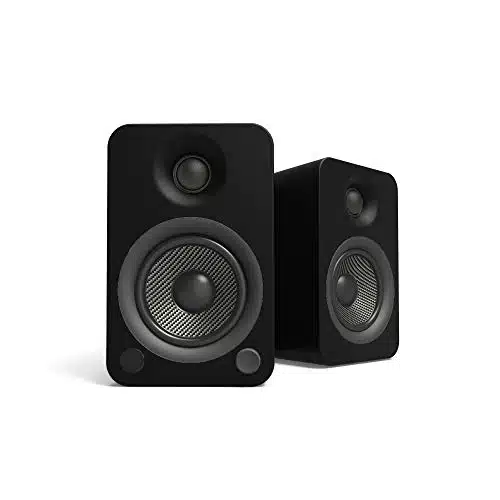 Kanto Yub Powered Speakers With Bluetooth And Built In Phono Preamp  Auto Standby And Startup  Remote Included   Peak Power  Pair  Matte Black