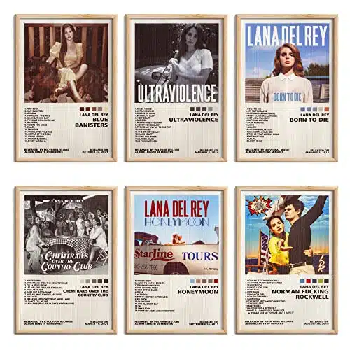 Manrule Lana Del Rey Music Posters Set Of   By Inch Unframed Album Art Wall Decor For Teens Room