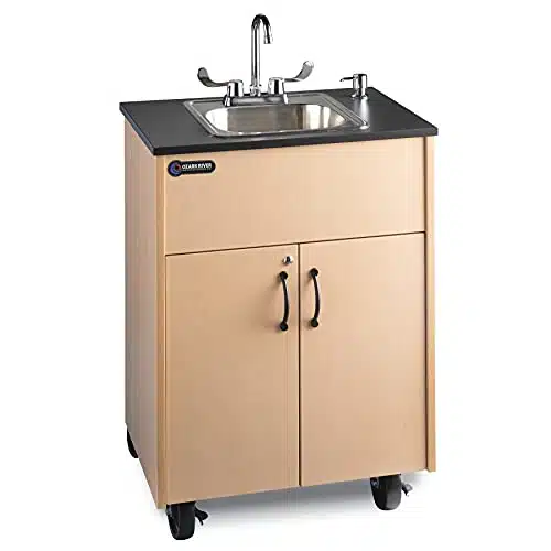 Ozark River Portable Sinks Premier Maple   Portable Handwashing Station   Portable Sink For Washing Hands   Portable Sink With Hot And Cold Water With Water Tank