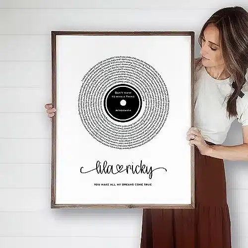 Rarevay Song Lyrics Print, Song Lyrics Wall Art, Vinyl Record, Custom Song Lyrics, First Dance, Wedding Song Lyrics, Wedding Song, Song Lyrics