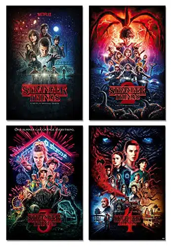 Stranger Things , , & Piece Tv Show Poster Set (Regular Styles   Version ) (X Each Poster)