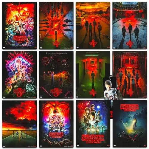 Stranger Things Poster Book Super Set ~ Bundle Includes Posters Featuring Eleven, Dustin, Mike, Will, And More With Bookmark (Stranger Things Room Decor)