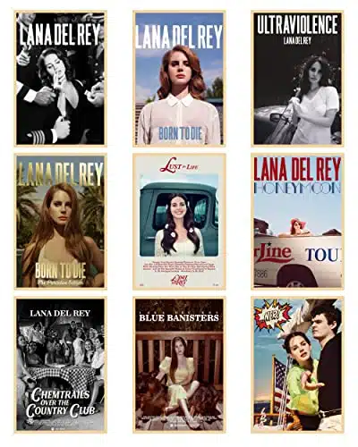 Uozylo A Set Of Lana Del Rey Posters Album Cover Posters For Room Aesthetic Wall Art Teens Room Decor Xinch Unframed