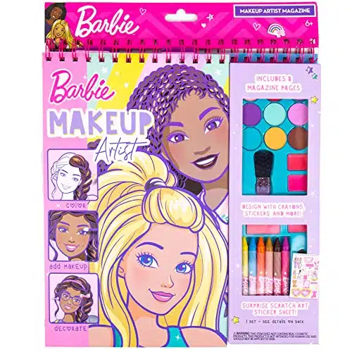 Horizon Group Usa Barbie Makeup Artist Magazine, Create Your Own Hair & Makeup Looks Using + Stencils, + Stickers, Crayons, Pretend Makeup & More