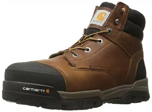 Carhartt Men'S Ground Force Inch Brown Waterproof Work Boot   Composite Toe, Peanut Oil Tan Leather,  Us   New For   Cme